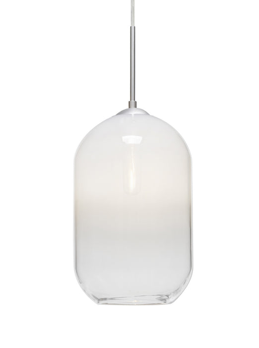 Besa 1JC-OMEGA12WH-SN One Light Pendant, Satin Nickel