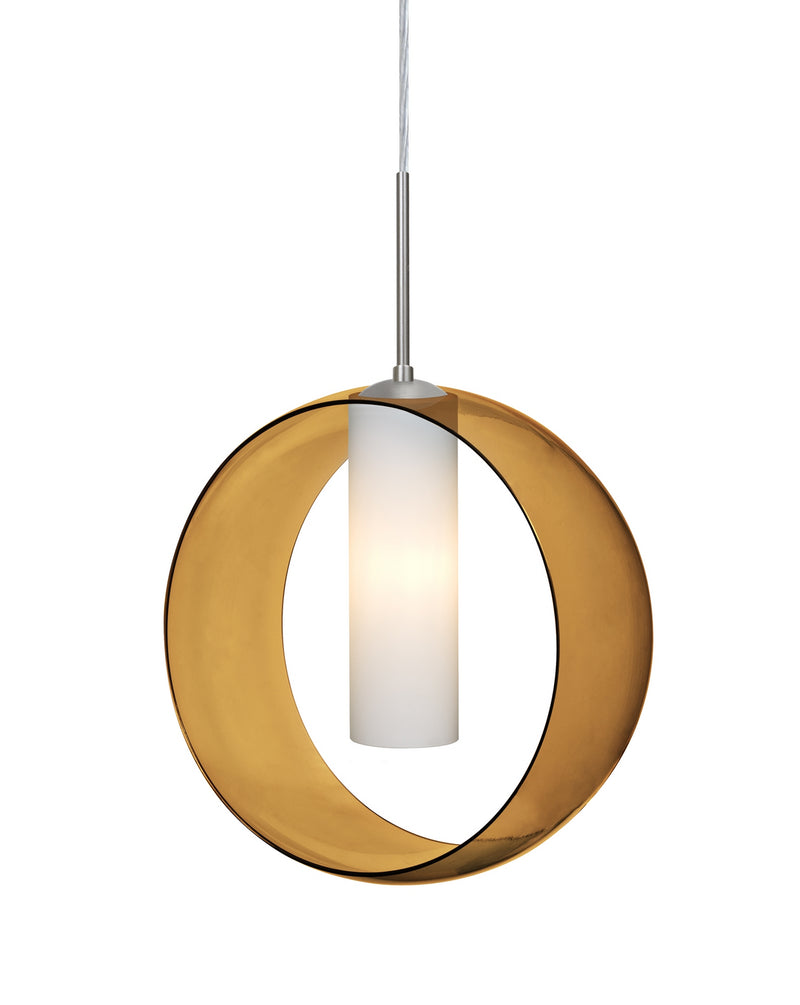 Besa 1JC-PLATOAM-SN One Light Pendant, Satin Nickel