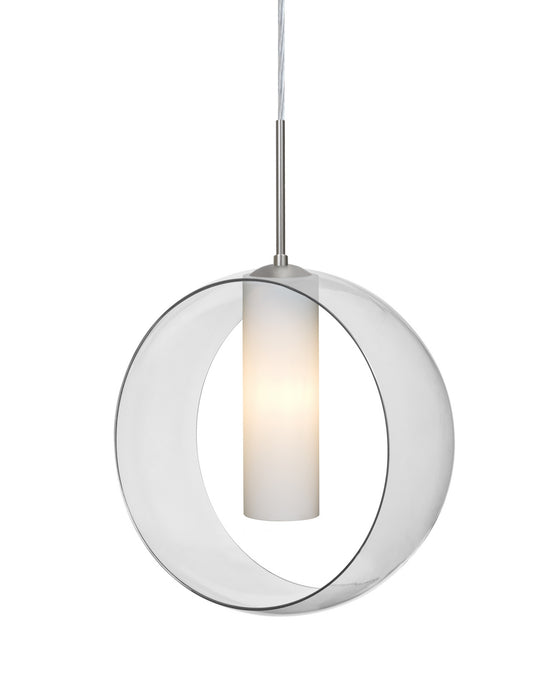 Besa 1JC-PLATOCL-SN One Light Pendant, Satin Nickel