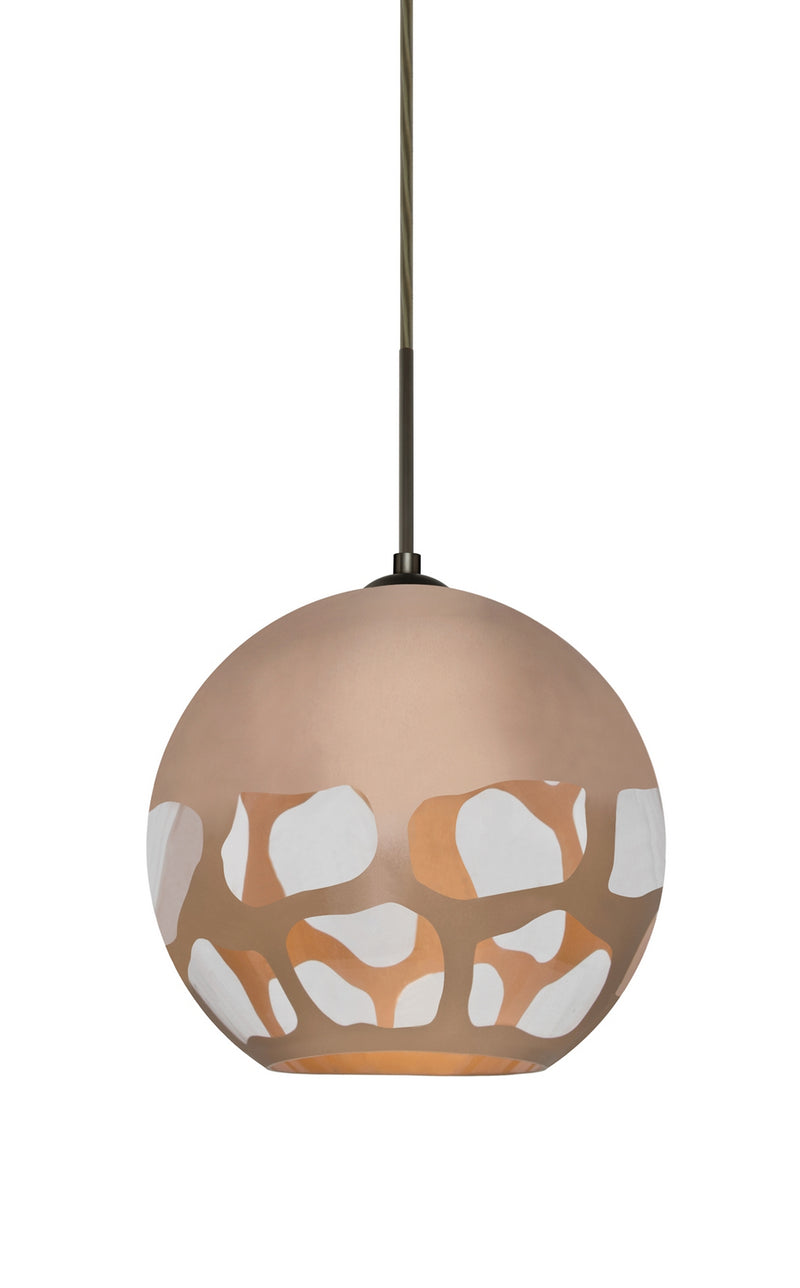 Besa 1JC-ROCKYCP-LED-BR One Light Pendant, Bronze