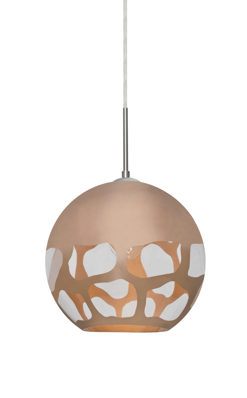 Besa 1JC-ROCKYCP-SN One Light Pendant, Satin Nickel