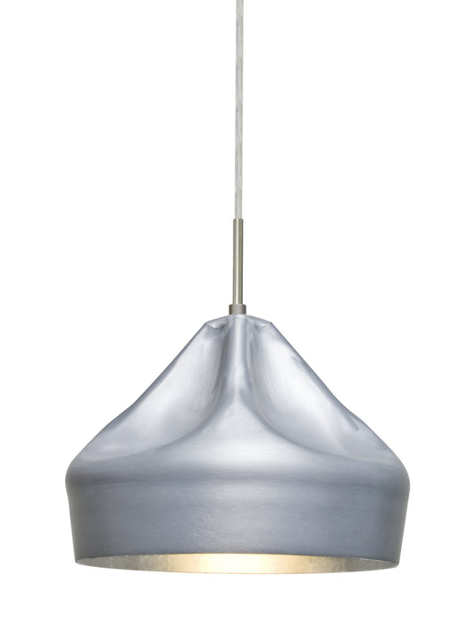 Besa 1JT-LOTUS-SN One Light Pendant, Satin Nickel