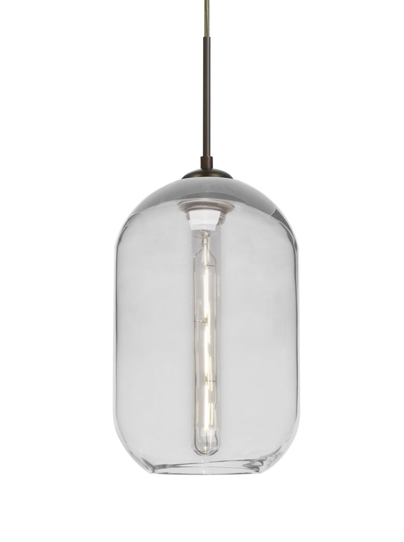 Besa 1JT-OMEGA12CL-EDIL-BR One Light Pendant, Bronze
