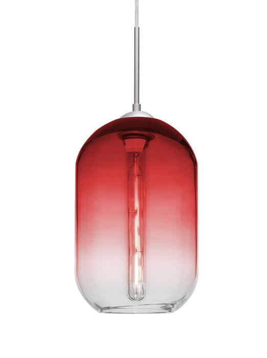 Besa 1JT-OMEGA12RD-EDIL-SN One Light Pendant, Satin Nickel