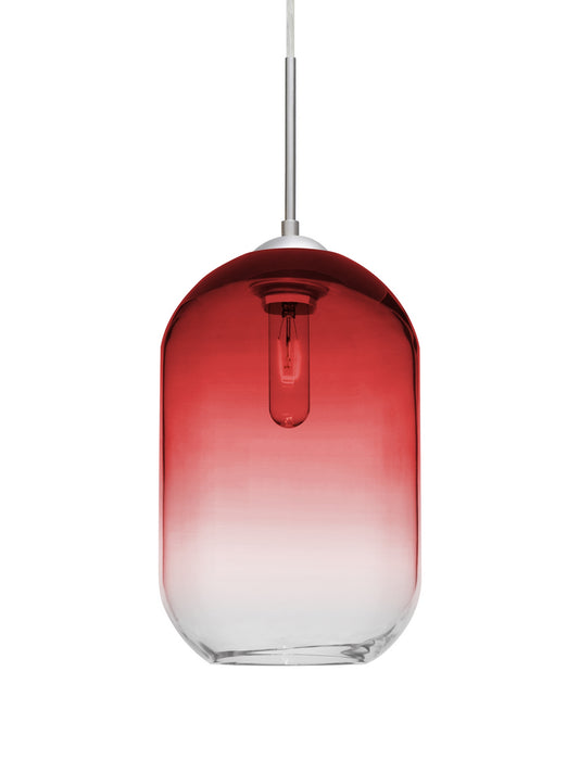 Besa 1JT-OMEGA12RD-SN One Light Pendant, Satin Nickel