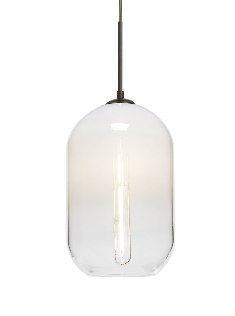 Besa 1JT-OMEGA12WH-EDIL-BR One Light Pendant, Bronze