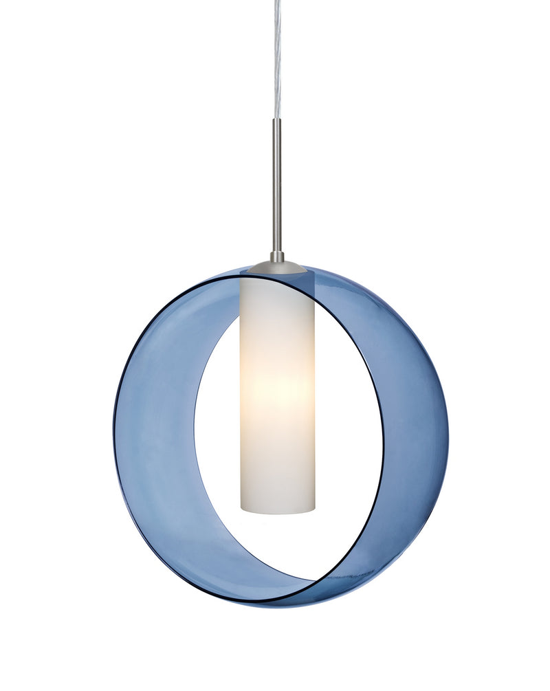Besa 1JT-PLATOBL-SN One Light Pendant, Satin Nickel