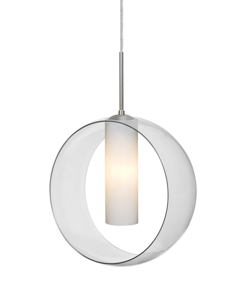 Besa 1JT-PLATOCL-LED-SN One Light Pendant, Satin Nickel