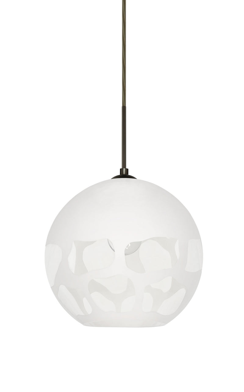 Besa 1JT-ROCKYWH-BR One Light Pendant, Bronze