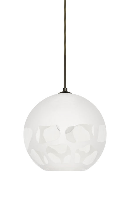 Besa 1JT-ROCKYWH-BR One Light Pendant, Bronze