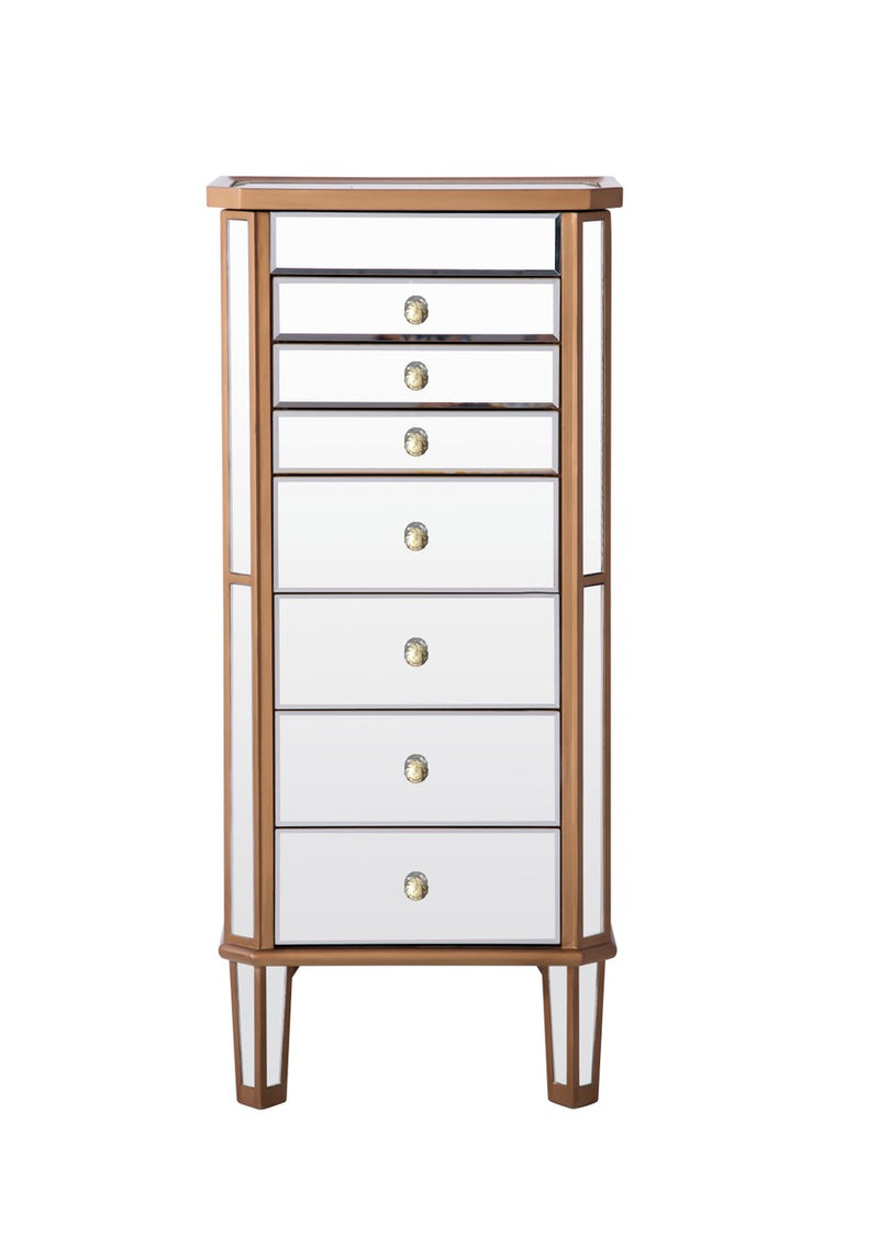 Elegant Lighting MF6-1103GC Jewelry Armoire, Hand Rubbed Antique Gold