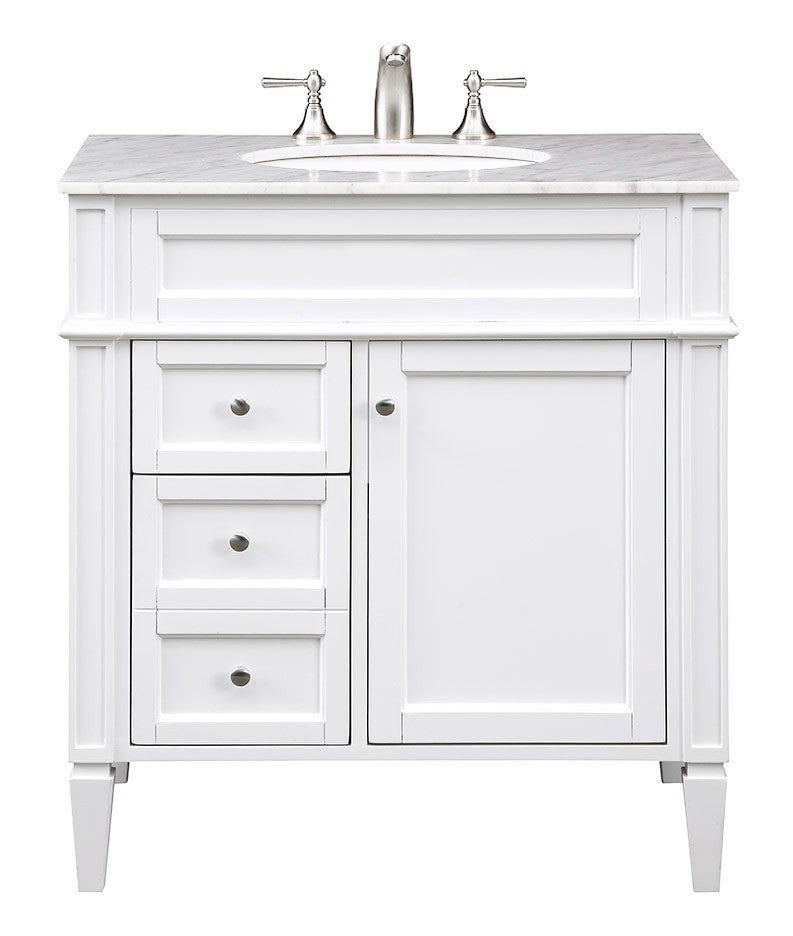Elegant Lighting VF-1024 Single Bathroom Vanity Set, white
