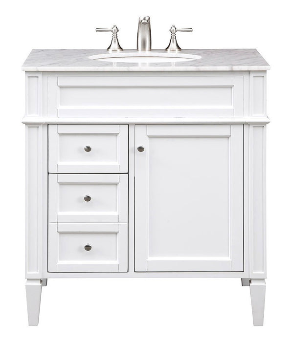 Elegant Lighting VF-1024 Single Bathroom Vanity Set, white