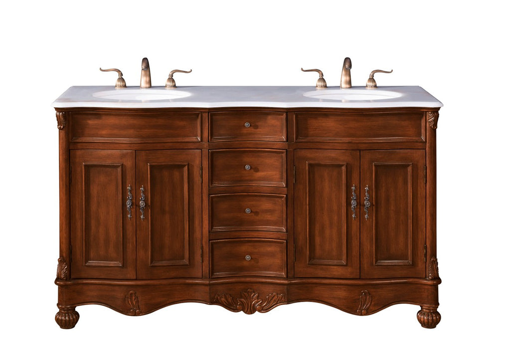 Elegant Lighting VF-1048 Double Bathroom Vanity, Teak