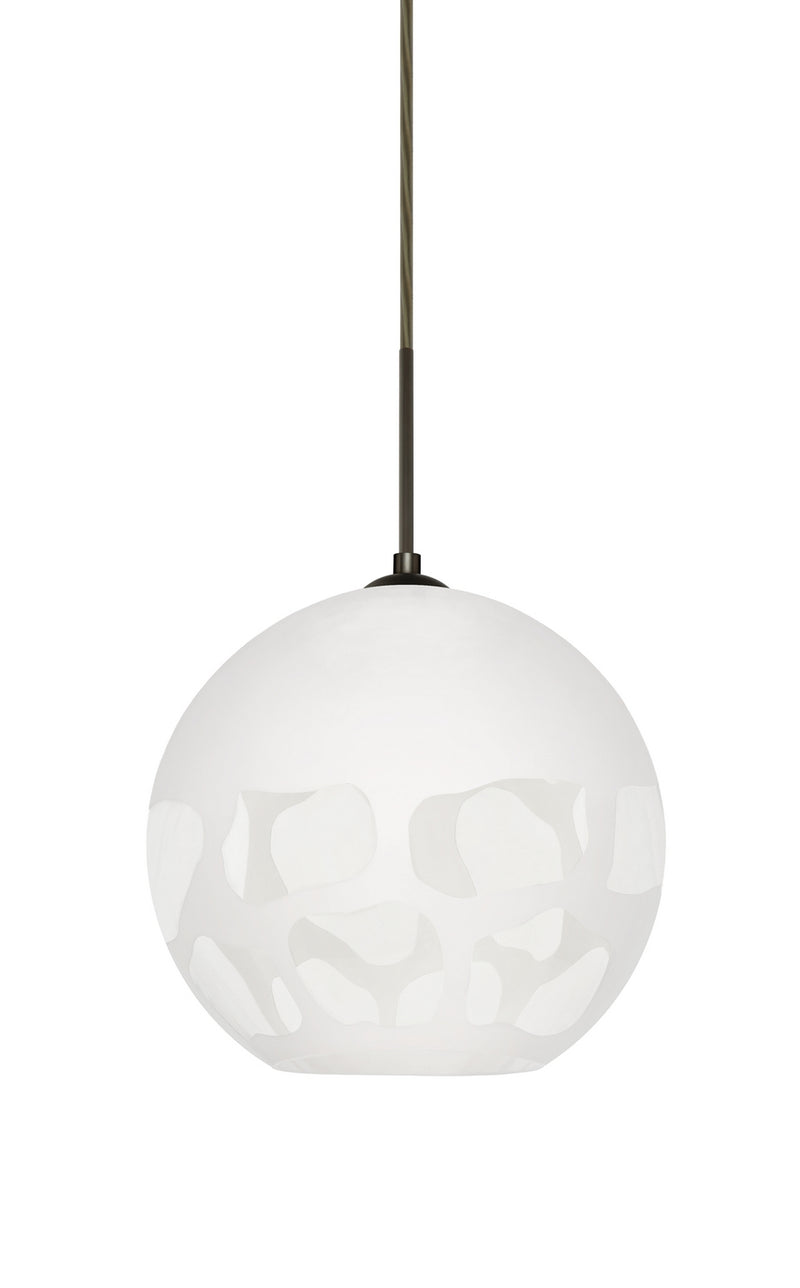 Besa 1JT-ROCKYWH-LED-BR One Light Pendant, Bronze