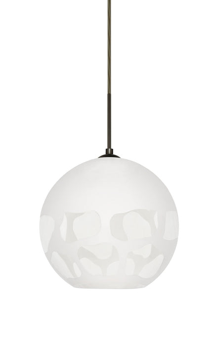 Besa 1JT-ROCKYWH-LED-BR One Light Pendant, Bronze