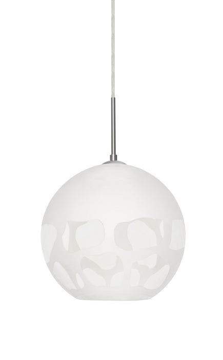 Besa 1JT-ROCKYWH-LED-SN One Light Pendant, Satin Nickel