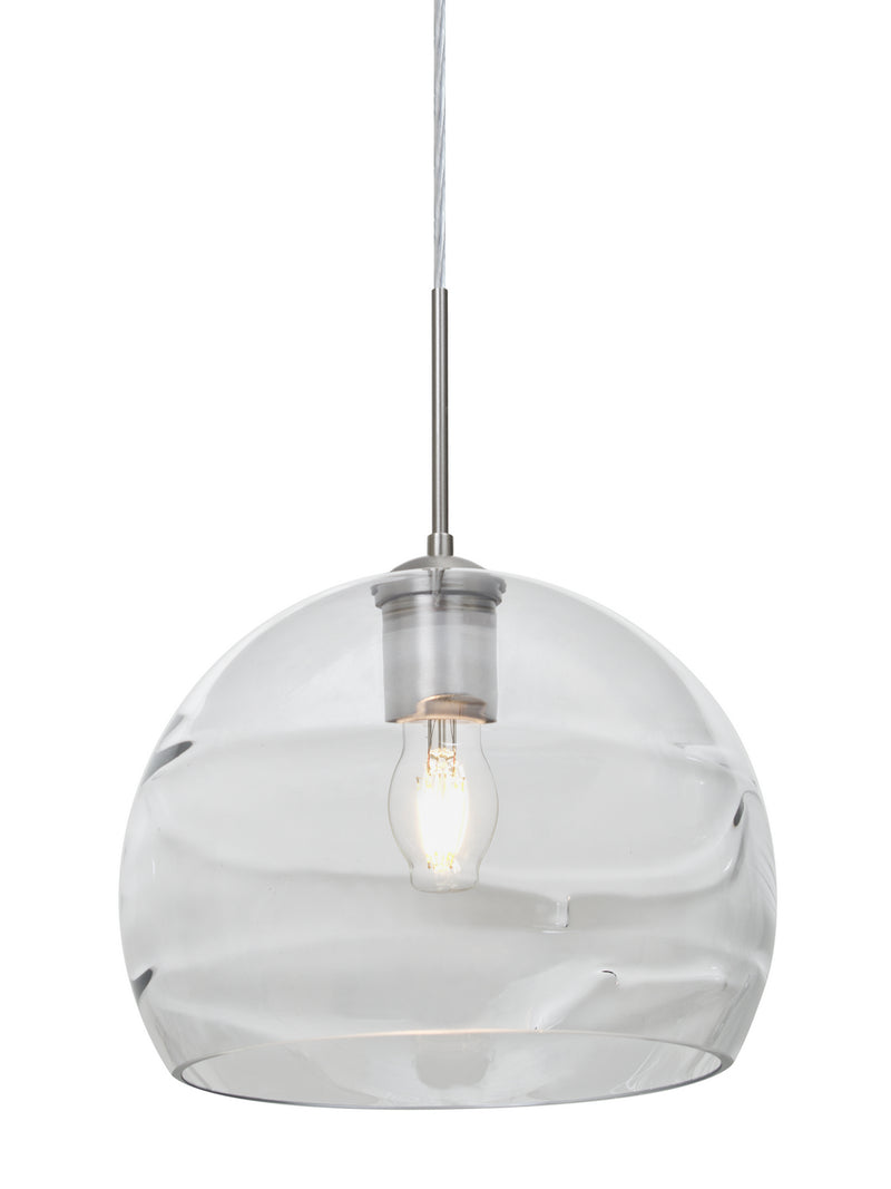Besa 1JT-SPIR10CL-EDIL-SN One Light Pendant, Satin Nickel