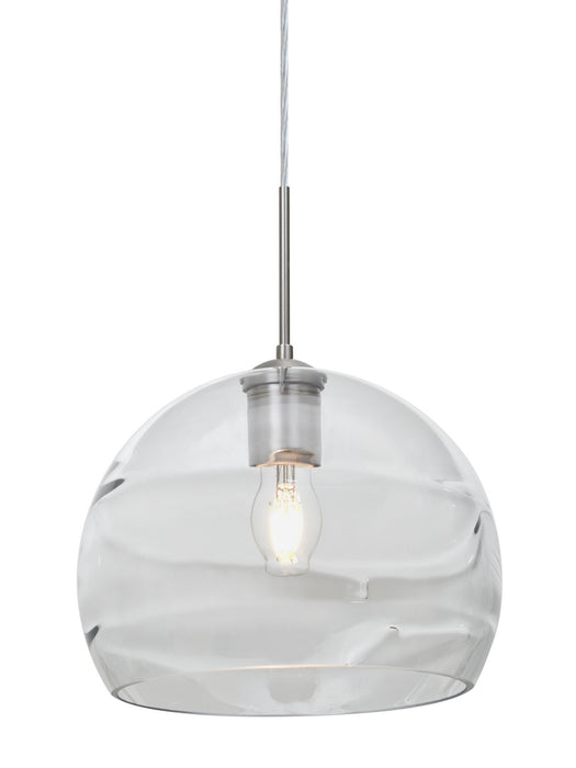 Besa 1JT-SPIR10CL-EDIL-SN One Light Pendant, Satin Nickel