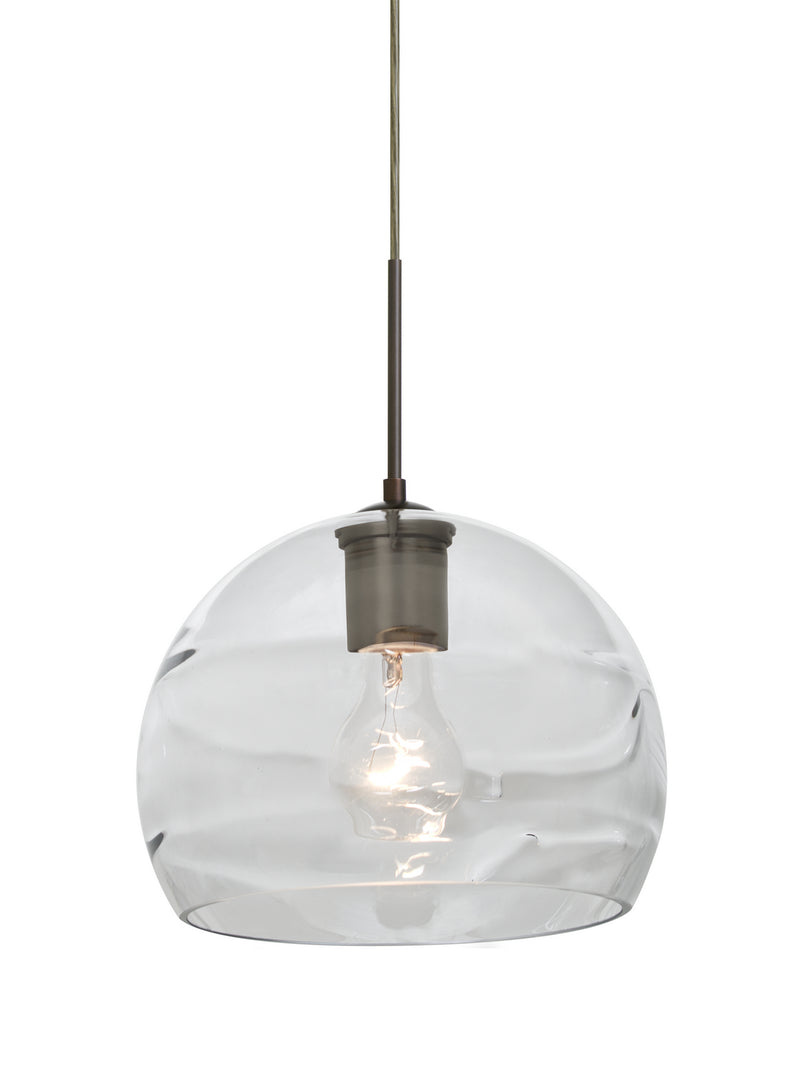 Besa 1JT-SPIR8CL-BR One Light Pendant, Bronze