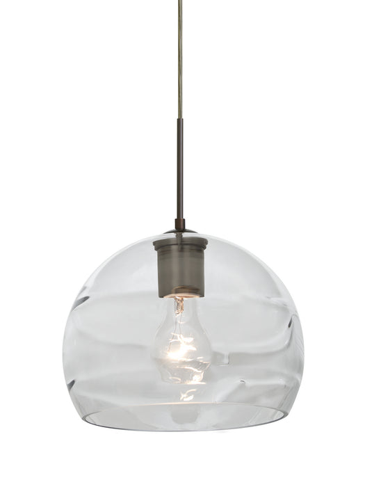 Besa 1JT-SPIR8CL-BR One Light Pendant, Bronze