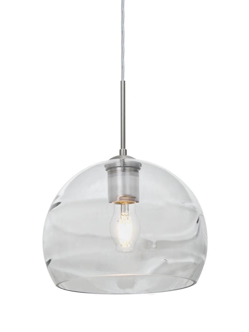 Besa 1JT-SPIR8CL-EDIL-SN One Light Pendant, Satin Nickel