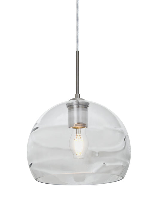 Besa 1JT-SPIR8CL-EDIL-SN One Light Pendant, Satin Nickel