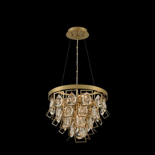 Allegri 031950-039-FR001 Four Light Pendant, Brushed Brass