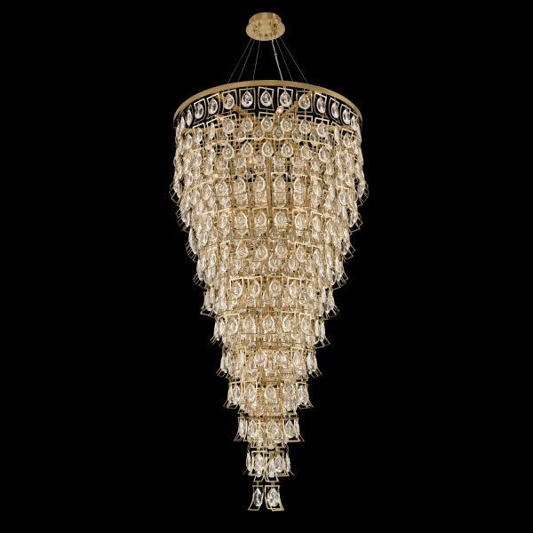 Allegri 031954-039-FR001 28 Light Foyer Pendant, Brushed Brass