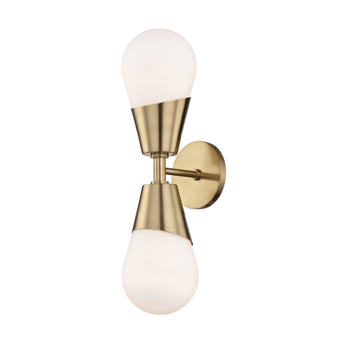 Mitzi H101102-AGB Two Light Wall Sconce, Aged Brass