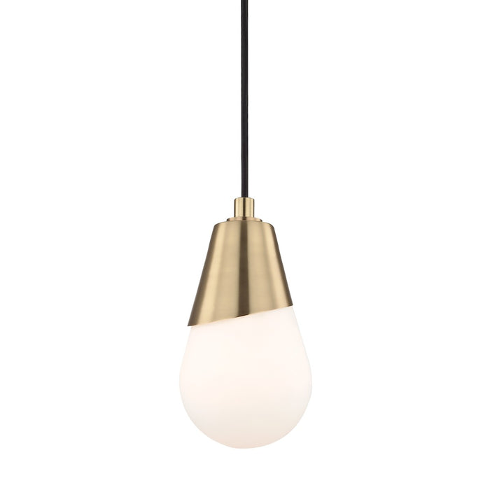 Mitzi H101701-AGB One Light Pendant, Aged Brass