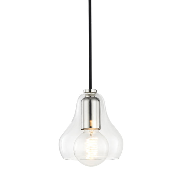 Mitzi H104701S-PN One Light Pendant, Polished Nickel