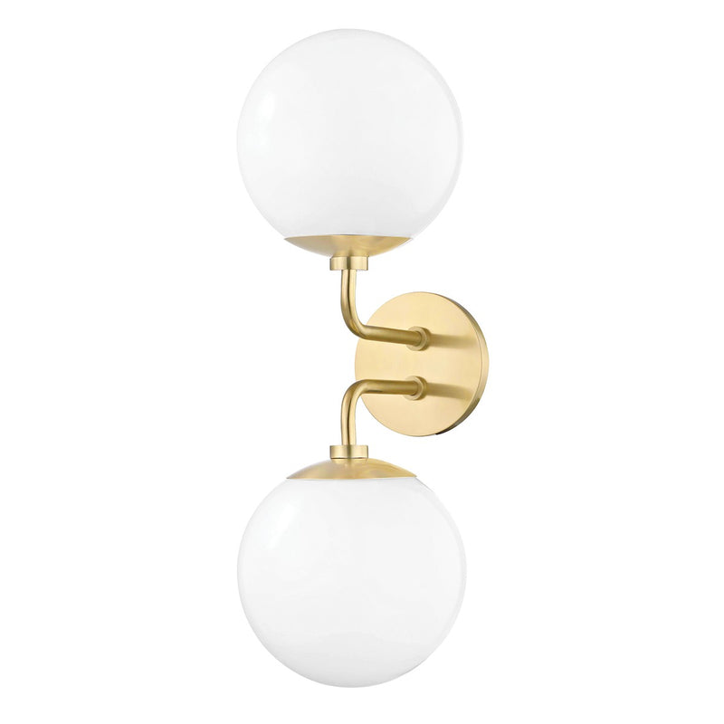 Mitzi H105102-AGB Two Light Wall Sconce, Aged Brass