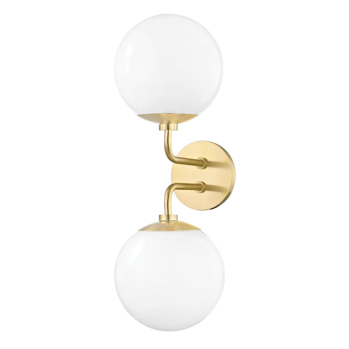 Mitzi H105102-AGB Two Light Wall Sconce, Aged Brass