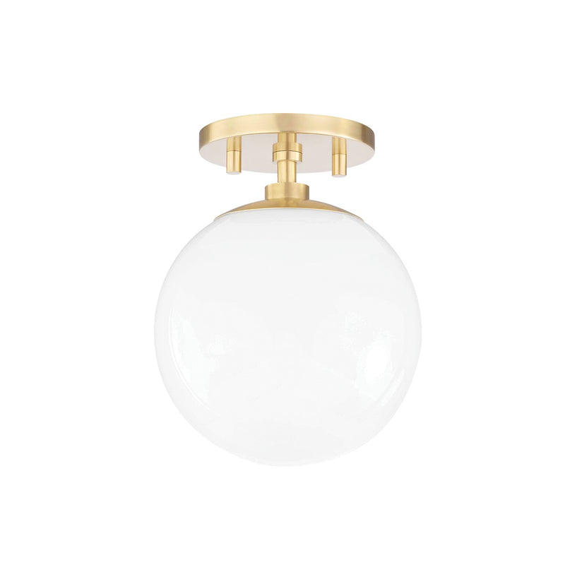 Mitzi H105601-AGB One Light Semi Flush Mount, Aged Brass