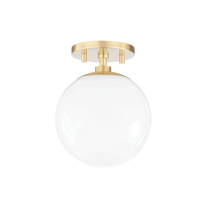 Mitzi H105601-AGB One Light Semi Flush Mount, Aged Brass