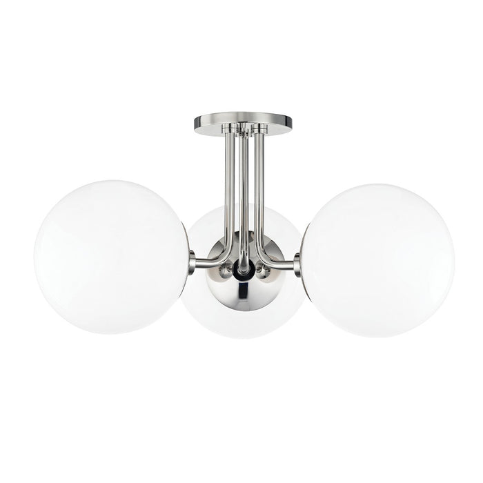 Mitzi H105603-PN Three Light Semi Flush Mount, Polished Nickel