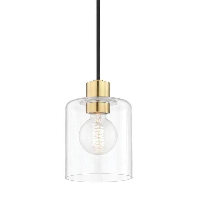 Mitzi H108701-AGB One Light Pendant, Aged Brass