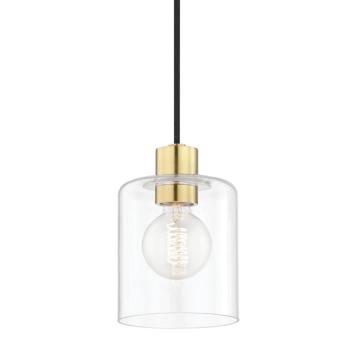 Mitzi H108701-AGB One Light Pendant, Aged Brass