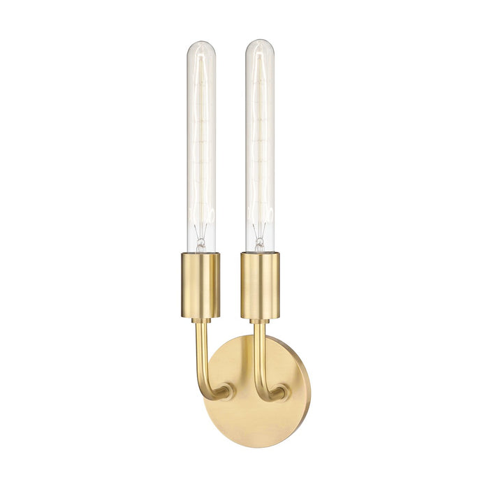 Mitzi H109102-AGB Two Light Wall Sconce, Aged Brass