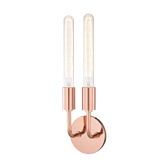 Mitzi H109102-POC Two Light Wall Sconce, Polished Copper