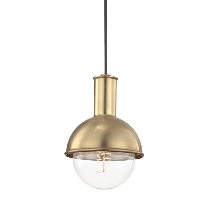 Mitzi H111701-AGB One Light Pendant, Aged Brass