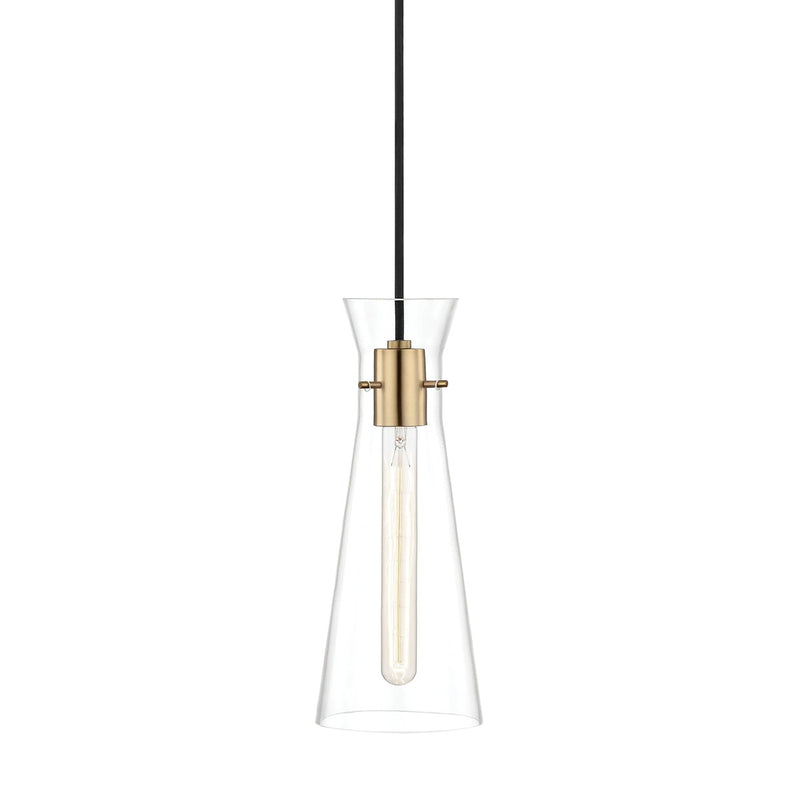 Mitzi H112701-AGB One Light Pendant, Aged Brass