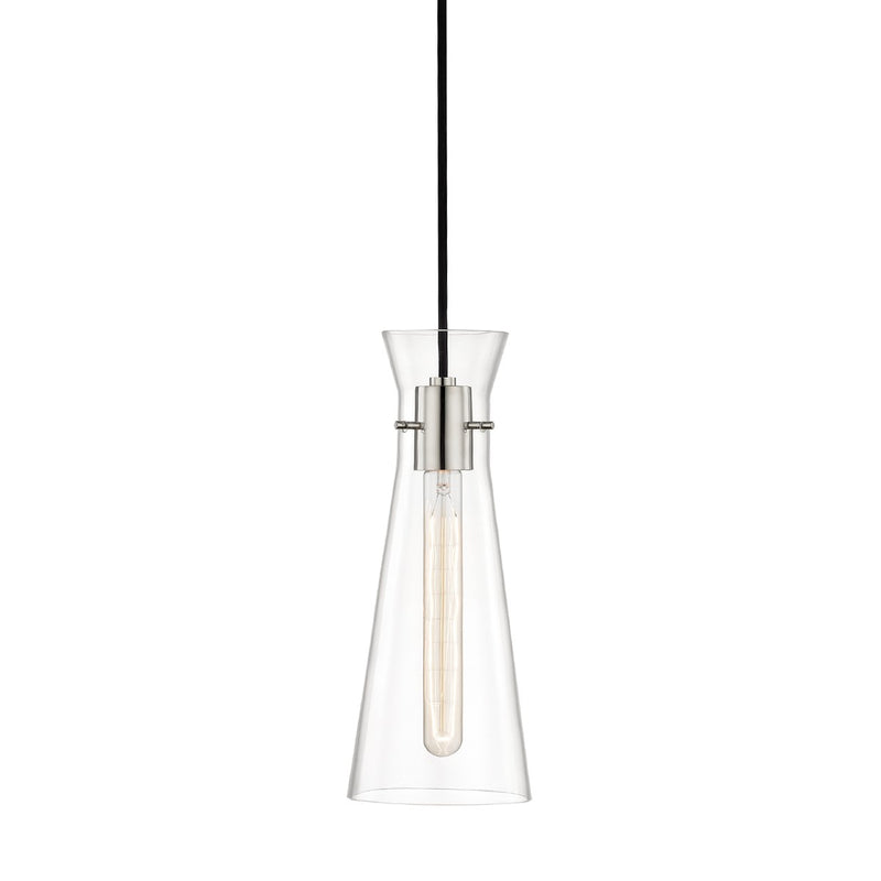 Mitzi H112701-PN One Light Pendant, Polished Nickel