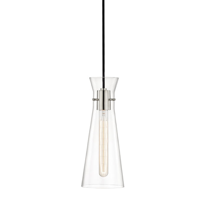 Mitzi H112701-PN One Light Pendant, Polished Nickel