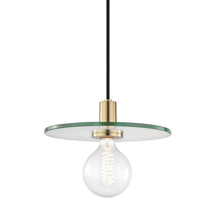 Mitzi H113701L-AGB One Light Pendant, Aged Brass