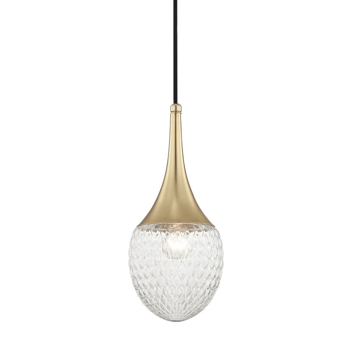 Mitzi H114701A-AGB One Light Pendant, Aged Brass
