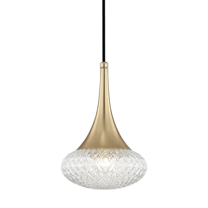 Mitzi H114701C-AGB One Light Pendant, Aged Brass