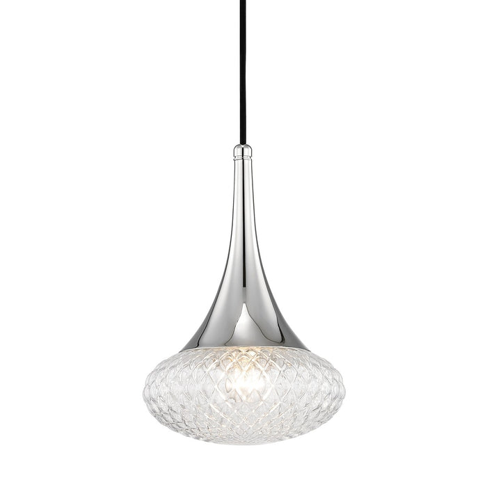 Mitzi H114701C-PN One Light Pendant, Polished Nickel