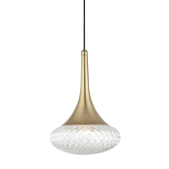 Mitzi H114701D-AGB One Light Pendant, Aged Brass